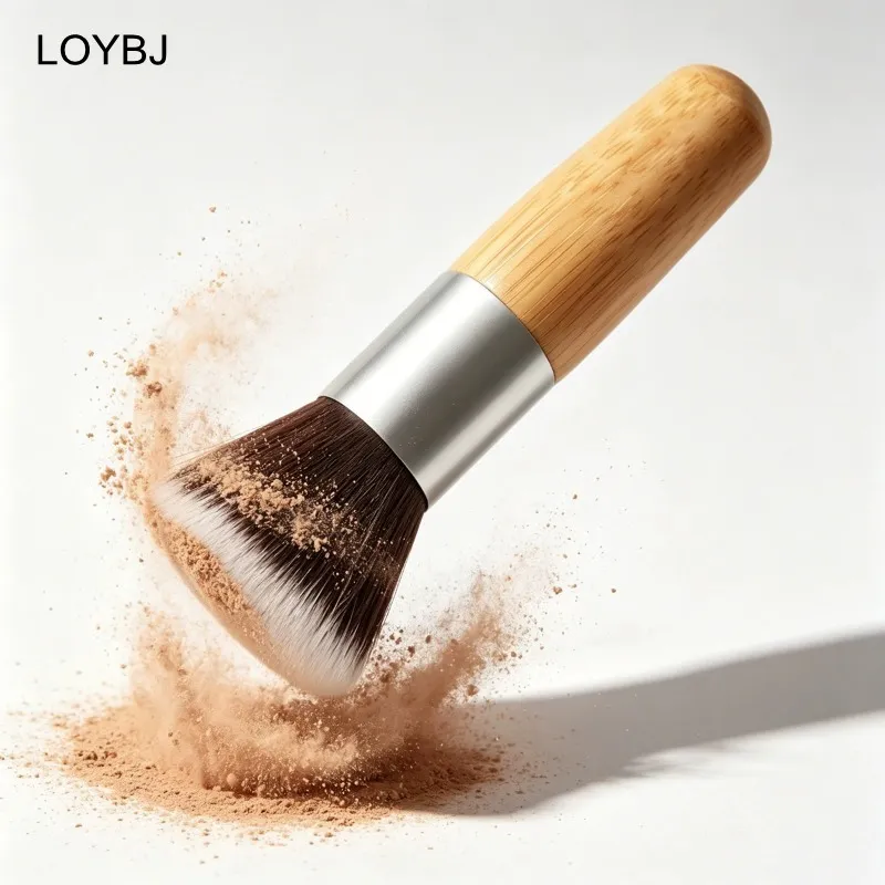 Bamboe handvat Foundation Brush Los poeder Make-up kwasten Blush Contour Vloeibare Foundation Cream Professionele gezichtsschoonheidstools — image 4