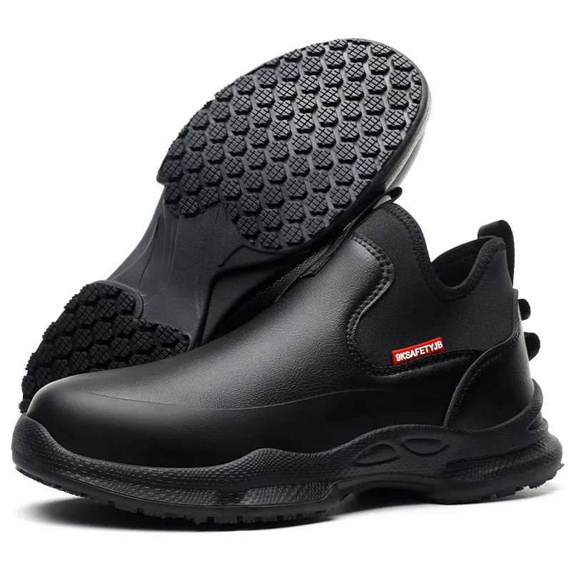 scarpe da lavoro antiscivolo da cucina stivali impermeabili da lavoro antiscivolo scarpe antinfortunistiche leggere da uomo scarpe da lavoro da chef sneakers in pelle