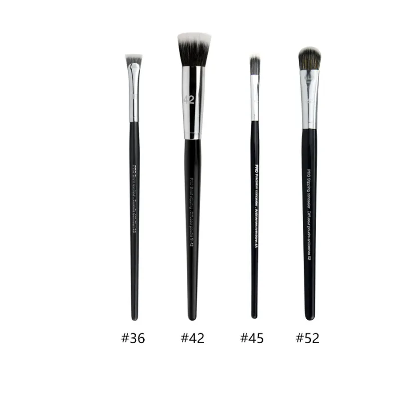 4 stk/sæt Pro Allover øjenskygge makeup børster Læbebryn Precision Concealer Blending Kuppelformet krøllet Smudge Highlight Make Up Brush — image 25