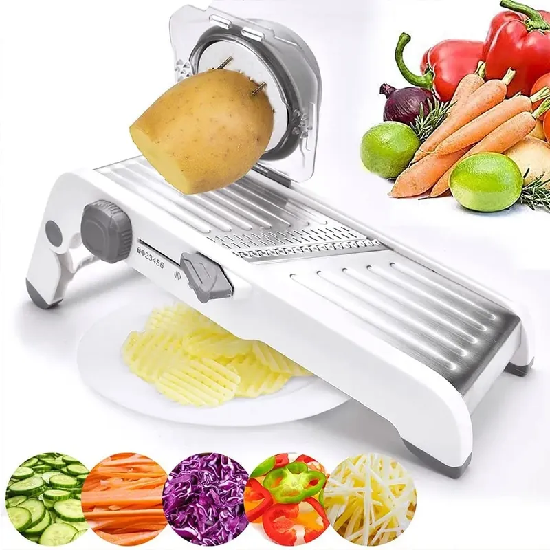 Affettatrice mandolina ultra affilata Affettatrice per verdure aggiornata Cucina Spessore regolabile Affettatrice per alimenti Affettatrice KC0450