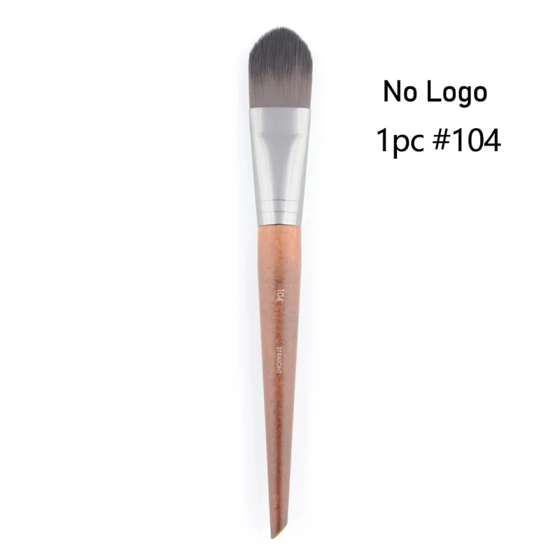 1 pièce #108 fond de teint pinceau de maquillage plat liquide BB crème bois naturel droit professionnel masque visage pinceaux de maquillage synthétique — image 13