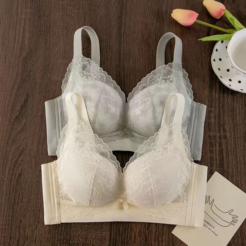 Sexy Lace Thickened Push-Up Bra for Small Breasts Anti-Sagging Adjustable Comfortable Wire-Free Lingerie — image 3