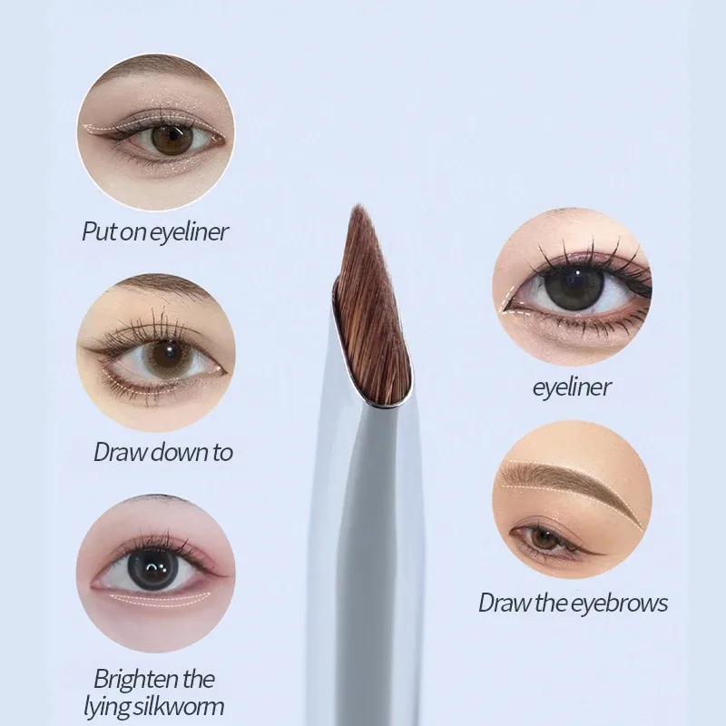5/1pcs Berus Celak Sabit Sudut Serong Ultra Nipis Kepala Rata Berus Kening Pisau Berus Mekap Berus Celak Cecair