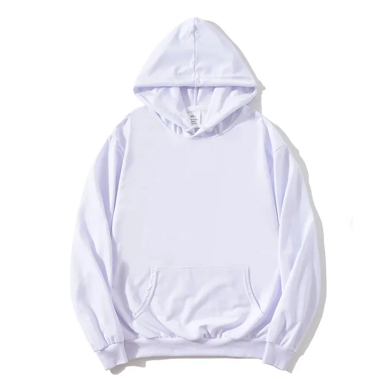 2024 풀오버 후드 봄과 가을 긴 소매 솔리드 컬러 후드 티셔츠 패션 캐주얼 남성 복장 Sportwear 루즈 피트 — image 3
