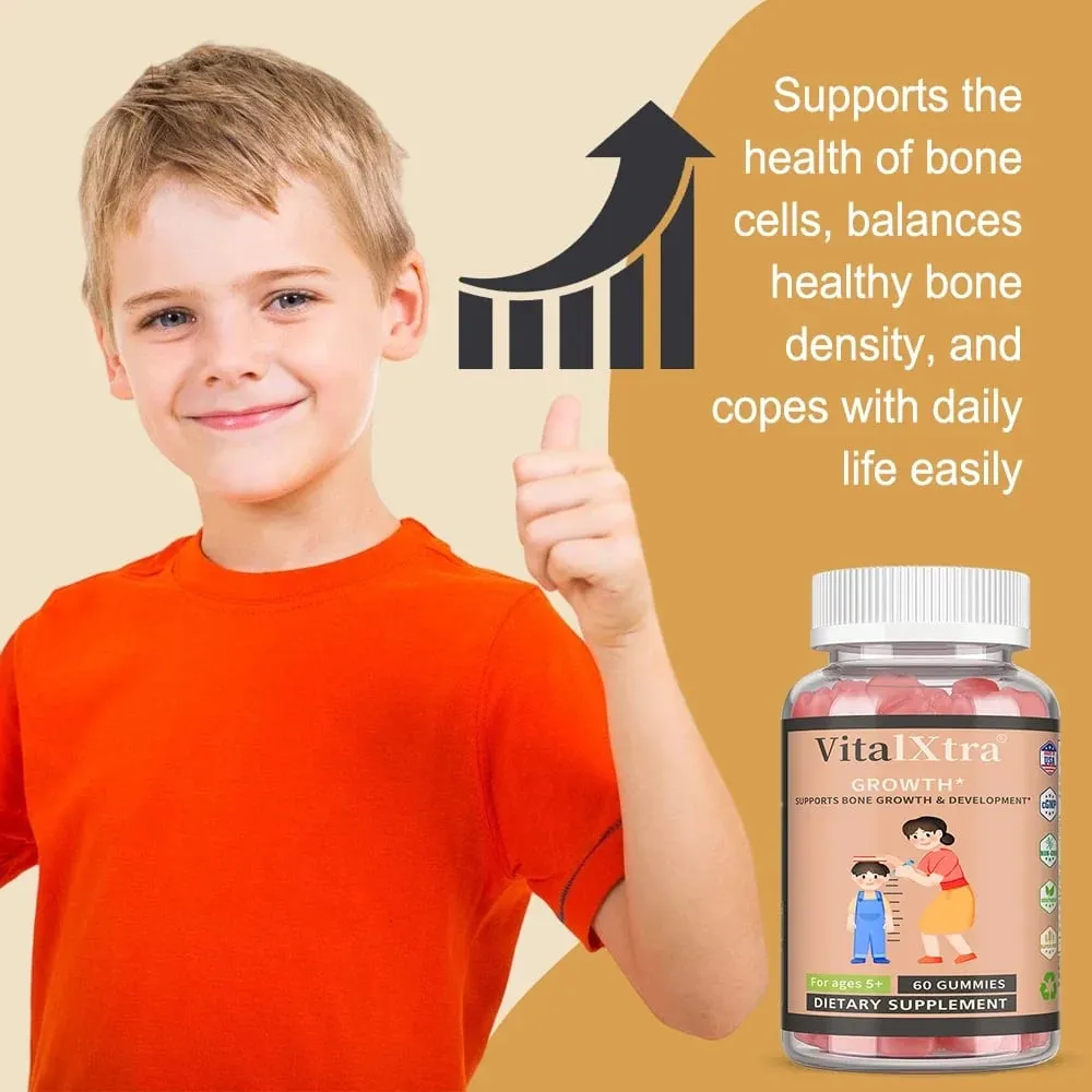 Gummies Pertumbuhan Tinggi Kanak-kanak - Makanan Tambahan Pertumbuhan Tinggi Remaja - Mengandungi Vitamin Kalsium D K Ashwaganda — image 4