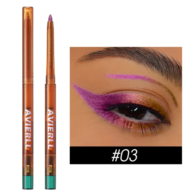 Bunglon Eyeliner Cair Mutiara Gloss Metalik Mengkilap Eyeshadow Liner Multi Warna Krom Aurora Riasan Mata Pigmen Glitter