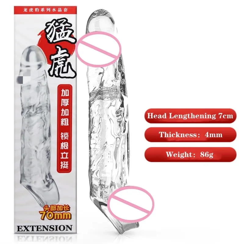 ขนาดใหญ่อวัยวะเพศชายขยายแขนReusableนุ่มและยืดชะลอการถุงยางอนามัยชายDildo Extenderชายของเล่น