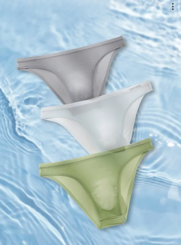 Bezešvé rychleschnoucí pánské kalhotky spodní prádlo Jednobarevné ledové hedvábí Ultratenké spodky Sexy prodyšné 3D pouzdro Kalhotky Spodní prádlo — image 10