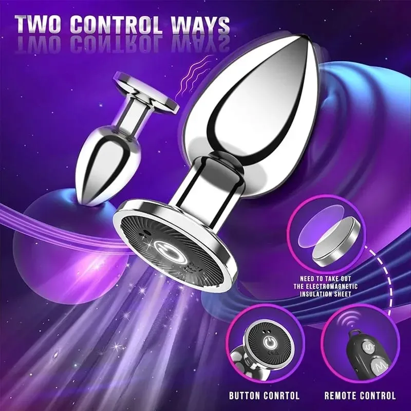 Butt Plug Vibratore Plug anale in metallo da donna Dildo A distanza senza fili Uomini Massaggiatore prostatico Forniture per adulti Masturbarsi anale Giocattoli del sesso