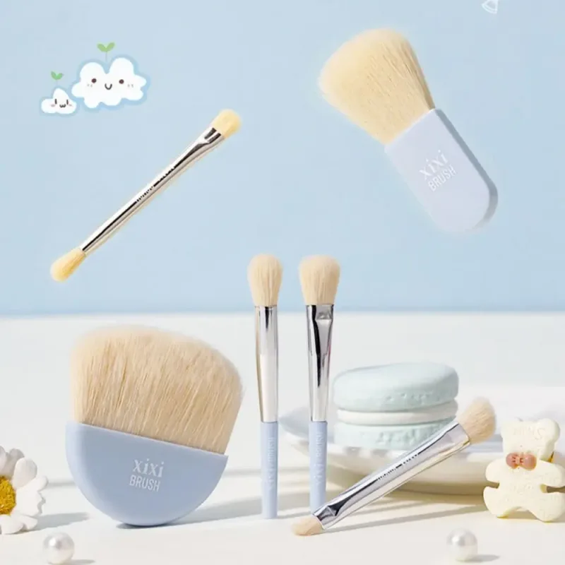Bộ 6 Cọ Trang Điểm Mini Có Hộp Di Động Mềm Mại Du Lịch Che Khuyết Điểm Bàn Chải Làm Đẹp Kem Nền Phấn Mắt Dụng Cụ Lông Mi Bàn Chải — image 3