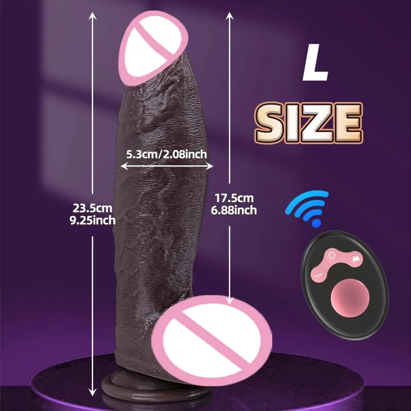 Telescopic Vibrator Dildo Heating Realistic Big Penis Female Vagina Massager Anal Plug Masturbator Sexy Adult Sex Toys For Women — image 12