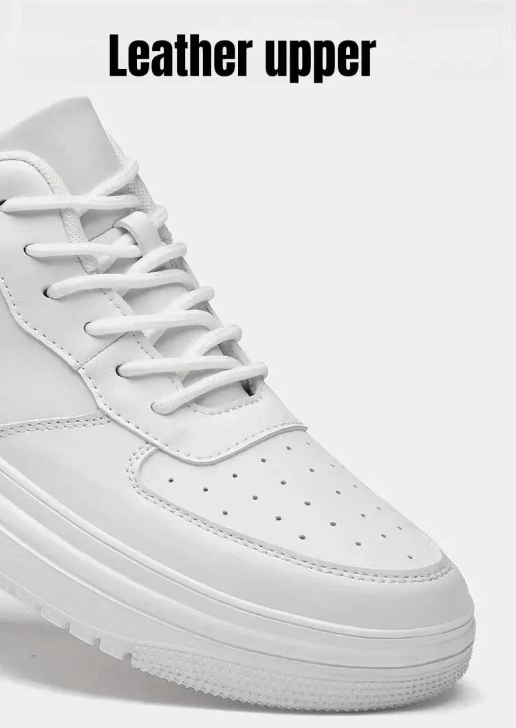 New Height Increasing Shoes for Men 10cm Invisible Elevator Sneakers White Leathe Sport Zapatillas De Hombre Big Size 46 — image 5