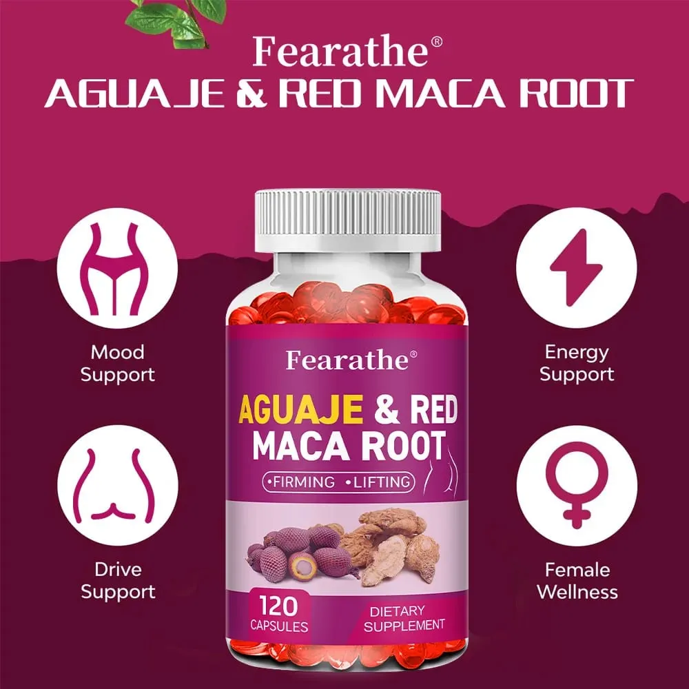 Organic Aguaje with Red Maca Root Extract Supports Full & Firming Buttocks and Immune Health 120 Capsules — image 2