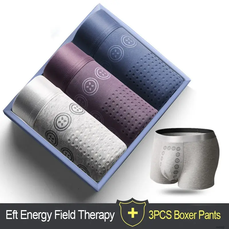 Eft Energy Field Therapy Men's Underwear 3pcs/set Boxer Pants Man Boxer Briefs Magneticfit Pants Breathable Bottom U Convex Pant — image 1