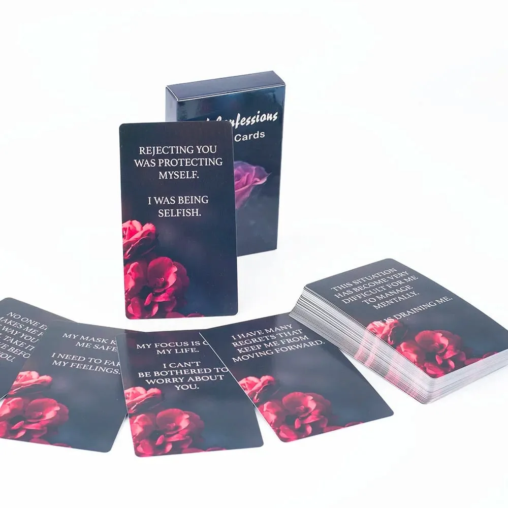 Dark Confession Oracle Cards Twin Flame Oracle Cards Love Keywords Messages Deck Dark Shadow 50Pcs Cards — image 2