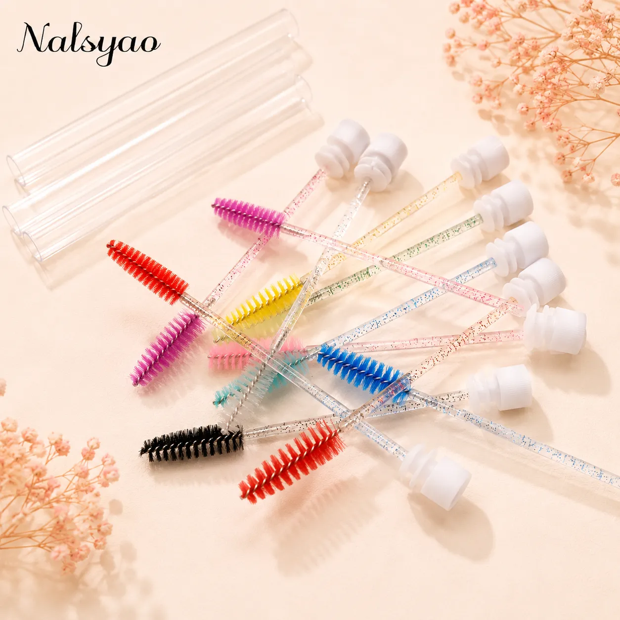 일회용 마스카라 완드 눈썹 브러시 애플리케이터 속눈썹 브러쉬 50pcs 속눈썹 연장 용 재사용 가능한 속눈썹 브러시 튜브 — image 4