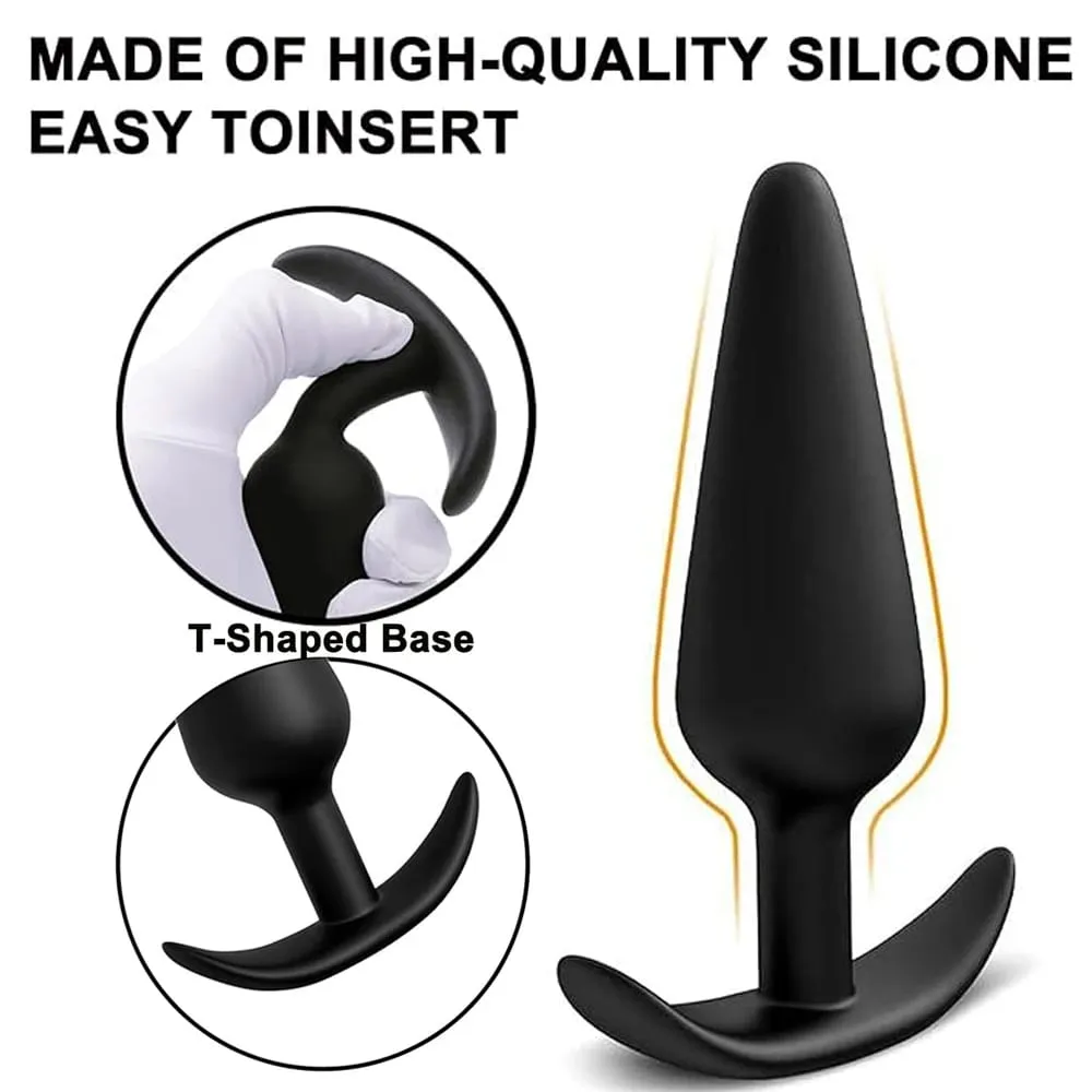 T รูปร่าง Anal Plug 3 ขนาดซิลิโคน Butt Plug Stimulator Anal Sex ของเล่นนวดต่อมลูกหมาก Dildo สำหรับผู้หญิงผู้ชายผู้ใหญ่ของเล่น — image 2