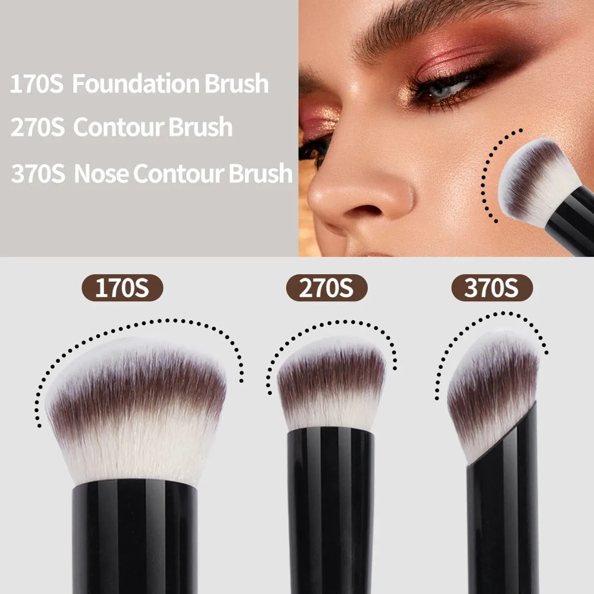 Makeup Brushes 8pcs Premium Synthetic Powder Foundation Contour Concealer Eye Shadow Blending Liner Makeup Brush Kit Tool — image 4