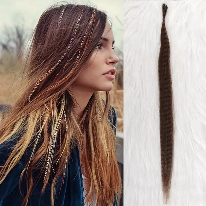 10-Piece Rainbow Synthetic Feather Extensions Multicolor 16-Inch Hair Add-ons Suitable for Women — image 12