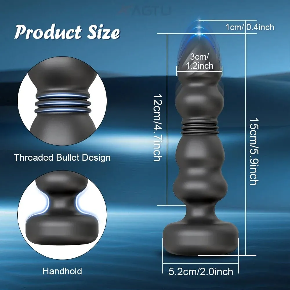 Stießen Anal Plug Vibrator Anal Perlen Männlichen Prostata-massagegerät Teleskop Vibrierender Butt Plug Stimulator Sex Spielzeug für Frauen Männer — image 6