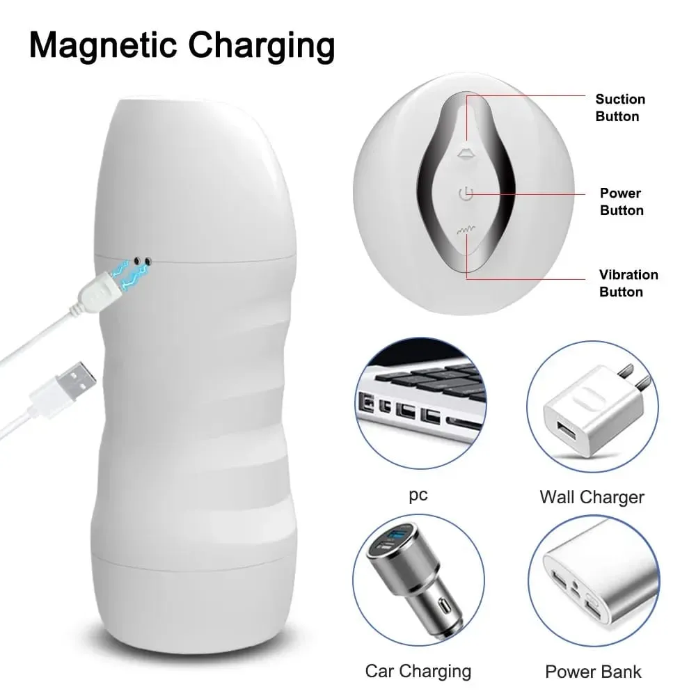 Automatic Male Masturbator Powerful Vibration Blowjob Sucking Machine Silicone Masturbation Cup Adult Supplies Sex Toy for Men — image 5