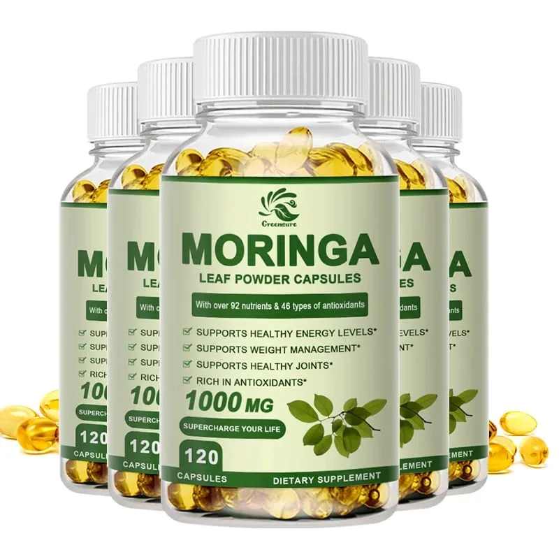 Greensure Moringa Oleifera 1000 mg Kapseln Extra Potenz 50:1 Extrakt Energetisierendes Antioxidans 60/120 Vegetarische Kapseln — image 8