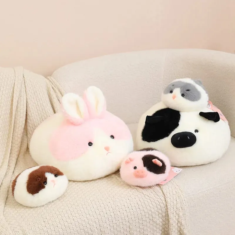 Oreiller en peluche Animal pelucheux de 40cm, Hamster, lapin, vache, cochon, décompression, coussin de canapé, accessoire de photographie, cadeau de vacances — image 6