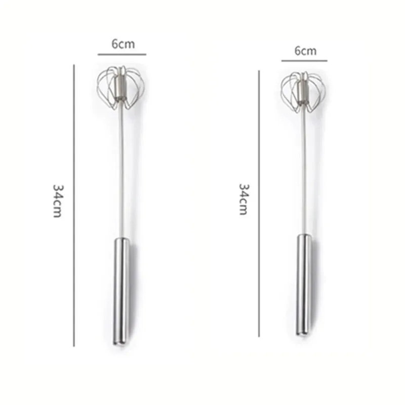 Semi-automatic Egg Beater 304 Stainless Steel Egg Whisk Manual Hand Mixer Self Turning Egg Stirrer Kitchen Accessories Egg Tools — image 14