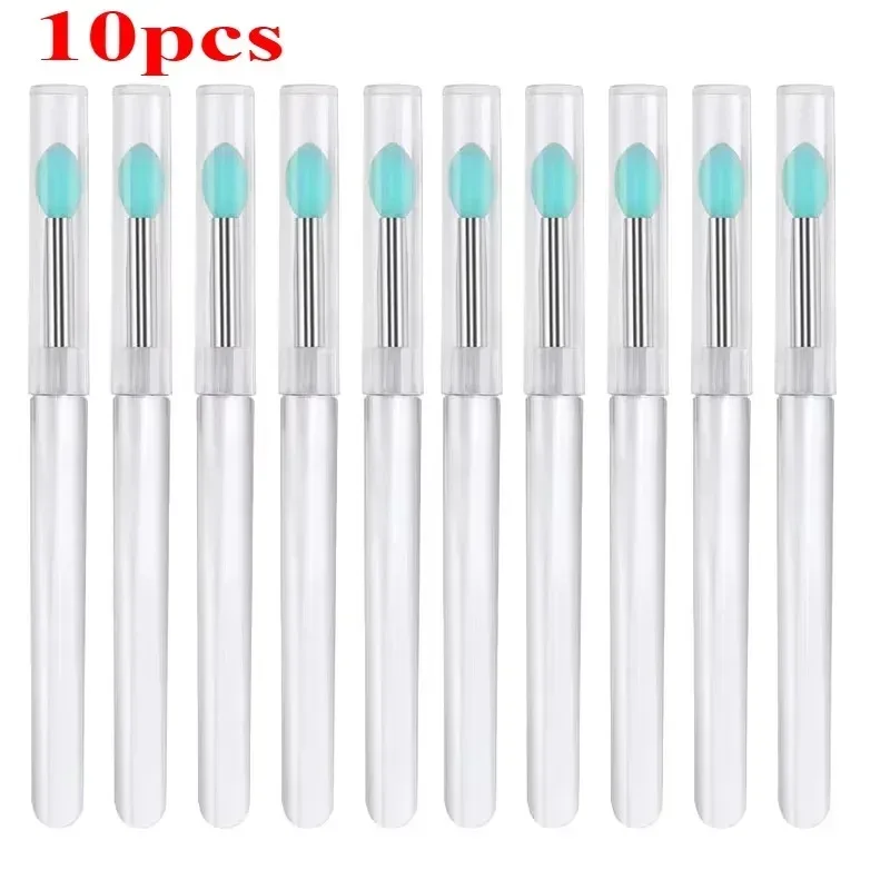 3/5/10PCS Wiederverwendbare Lippen Pinsel Silikon Lippen Maske Applikator Transparent Lippenstift Werkzeug Für Lip Gloss Lidschatten pinsel Make-Up-Tools — image 14