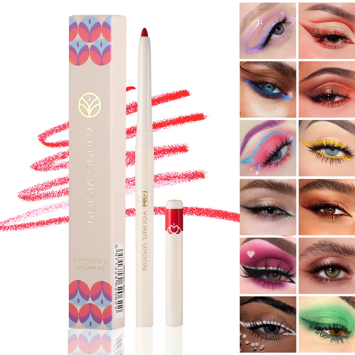 Silky Long Lasting Eye LinerดินสอBlade Tip Natural Matteไวน์อายไลเนอร์สีแดงง่ายต่อการสีและกันน้ำEye Make Upเครื่องสำอาง — image 4