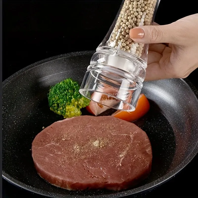 1PCS Spices Mill Shaker Acrylic Manual Pepper Grinder Salt Spices Mill Shaker Transparent Kitchen Grinding Tool — image 2
