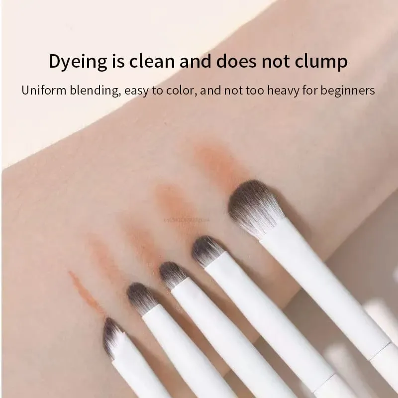 5/8/10 Pièces Pinceaux De Maquillage Pour Les Yeux Naturels Ensemble Détail Fard À Paupières Brosse Pinceau De Maquillage Blanc Ultra Doux Fard À Paupières Eyeliner Outil De Maquillage — image 3