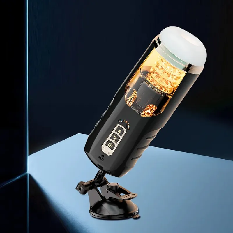 Automatic Male Masturbator Telescopic Vibrator Heating Sexy Voice Suction Cup Electric Pocket Pussy Sex Toys For Men — image 8