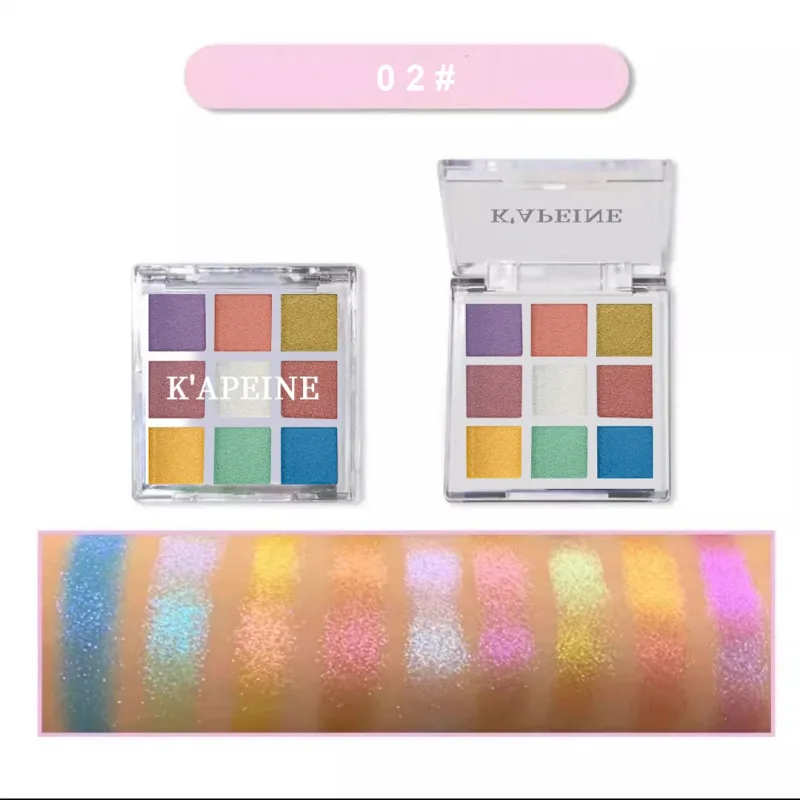 Tavolozza di ombretti Chameleon glitter a 9 colori Tavolozza di ombretti in polvere pressata a lunga durata impermeabile Kit cosmetico per trucco occhi per donna di moda
