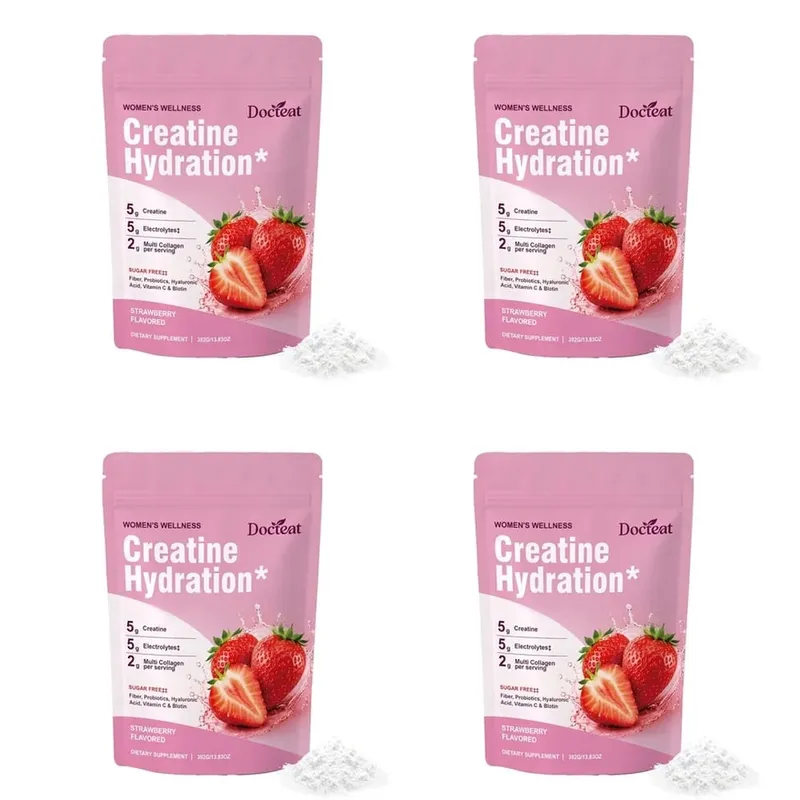 Docteat Creatine Powder Elektrolit Kolagen Vitamin C Biotin Tanpa Gula Perisa Strawberi Wanita Fitness Wellness 30 Hidangan — image 10