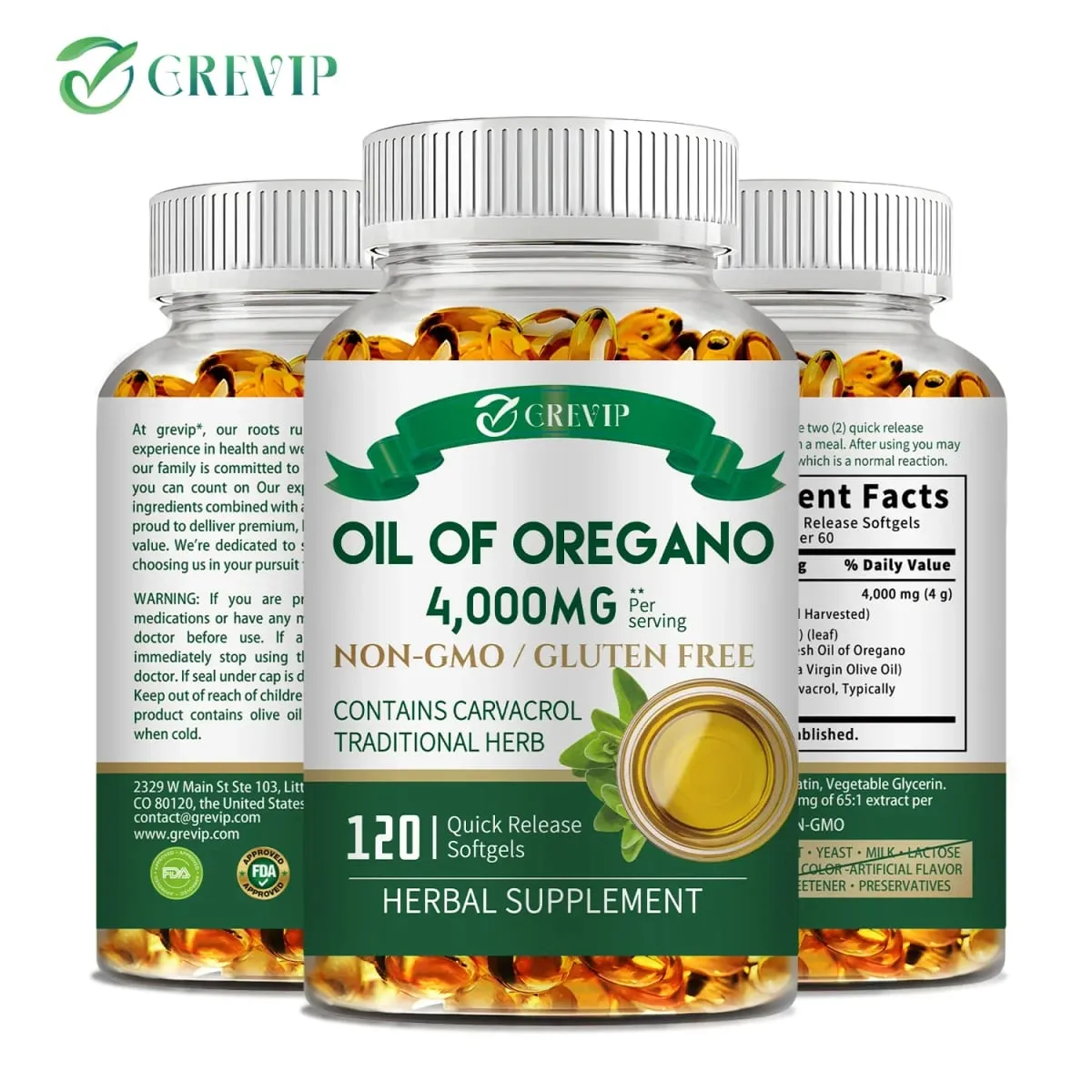 Oil of Oregano 4000mg - Relieves Bloating and Flatulence Boosts Immunity — image 1