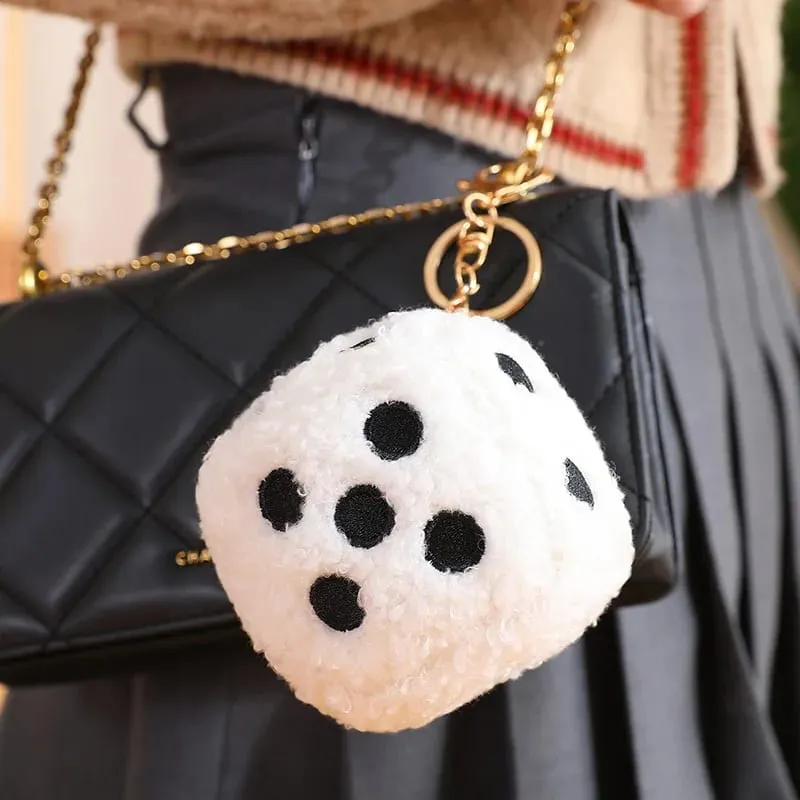 8/25cm Stuffed Mahjong Dice Plush Pillow Soft White Black Back Support Plushie Interactive Indoor Game Instrument Gift — image 2