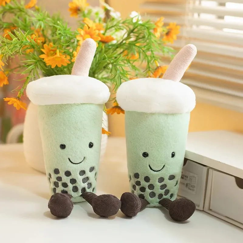 23cm Matcha Green Milk Tea Cup Cute Stuffed Boba Plush Cushion Soft Hugging Pillow Plush Toys Creative Gifts For Kids Favors — image 2