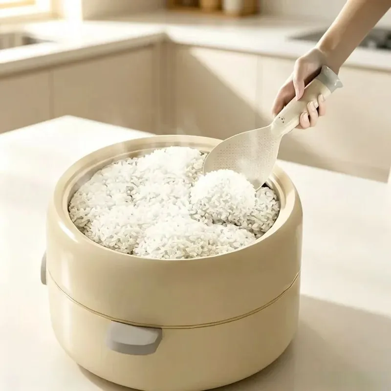 1 Stück stehender Reislöffel mit Saugnapf, antihaftbeschichtet, hitzebeständig, selbststehender Reispaddel für Reiskocher, Servieren und Kochen — image 6