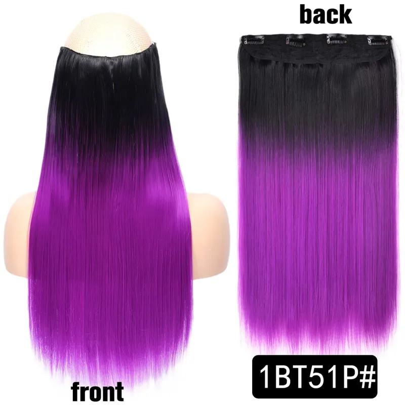 Long Straight Curly One Piece 5clips Clip-in Extensions 22Inch Heat Resistant Hairstyles Colour Mix Blonde Hair Piece For Women — image 79