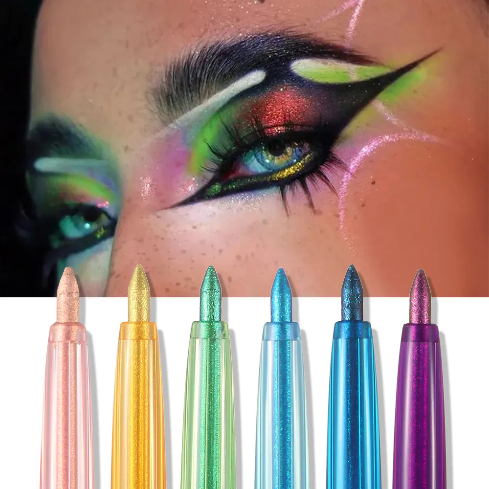 Shiny Chameleon Metallic Blue Eyeliner Gel Pen Ombretto Multicolor Eye Liner Perlescente Polarizzato Glitter Eye Pigment Cosmetico — image 4