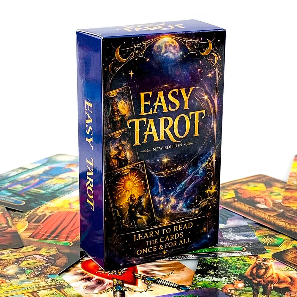 Easy Tarot Deck 78 cartes apprendre à lire Tarot cosmique ciel étoilé cartes pour débutant amical sorcière Divination jeu de société jeu de cartes