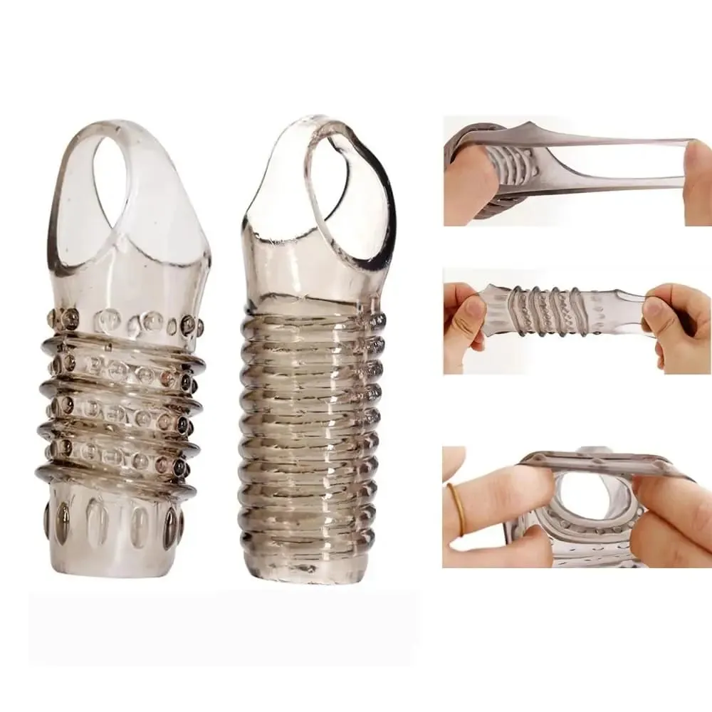 Condoms Penis Extender Sleeve Dick Enlargement Delay Ejaculation Erotic Penis Rings Anal Sex Toys For Men No Vibrator For Women — image 5