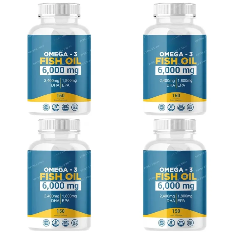 Omega-3 Olio di pesce 6000 mg Capsule molli Alto DHA Formula EPA 2400 mg DHA 1800 mg EPA Non OGM 150 capsule Cuore Cervello Supporto nutrizionale — image 9