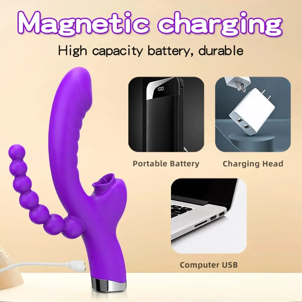 3 in 1 toccando sbattimento vibratore sesso anale clitoride clitoride ventosa stimolatore giocattoli del sesso leccate femminili succhiare vibratori prodotti per adulti — image 4