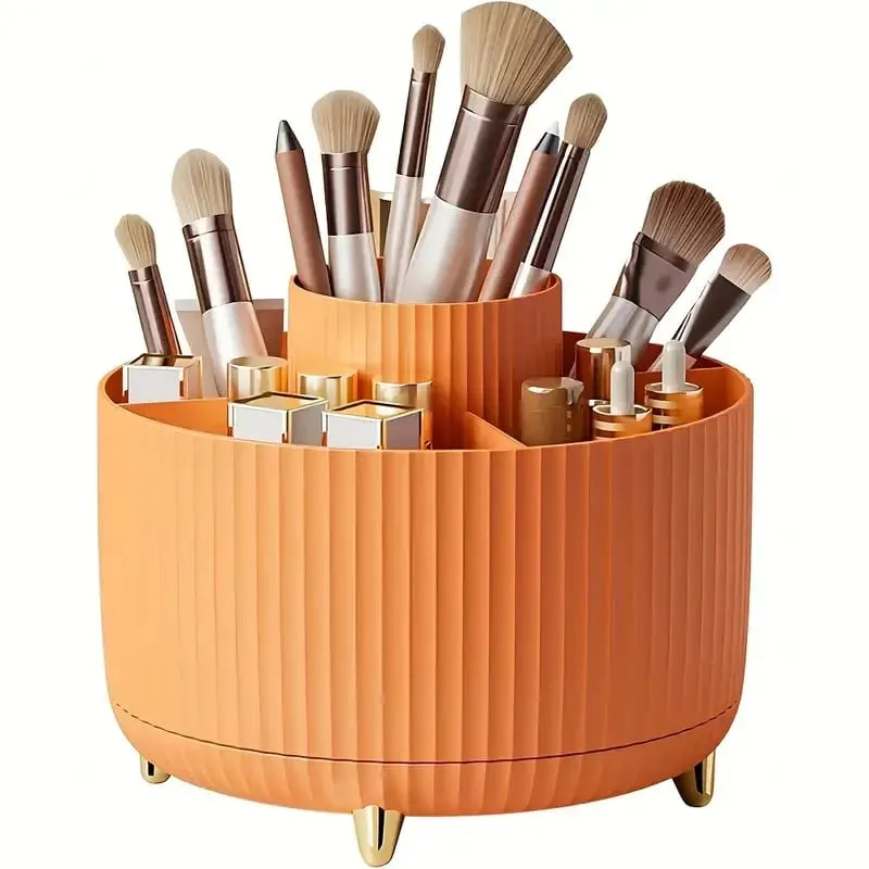 Suporte giratório 360 ° para pincéis de maquiagem, 5 espaços, organizador, mesa multifuncional, armazenamento de cosméticos para banheiro de mesa — image 14