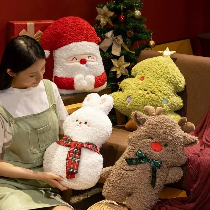 Cuscino per la schiena di Natale Cuscino per divano omino di pan di zenzero Cuscino per Babbo Natale Alce Pupazzo di neve Peluche per bambini Regalo di compleanno di Natale — image 2