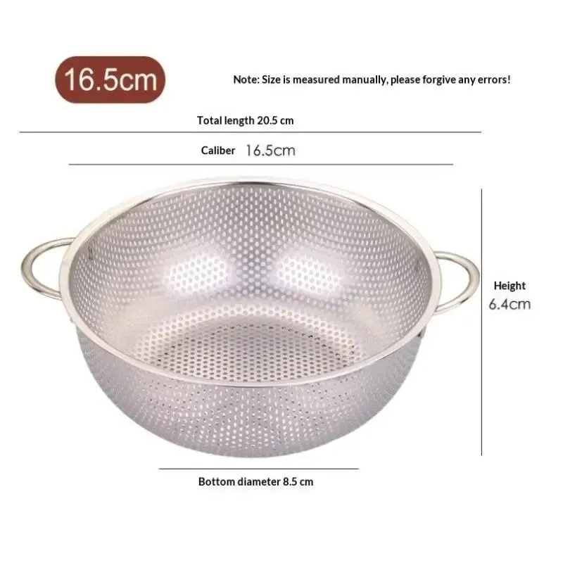 ♥ Foro da cucina in acciaio inossidabile Setaccio a rete densa Colino Setaccio Cestini per lavare frutta/verdura/riso