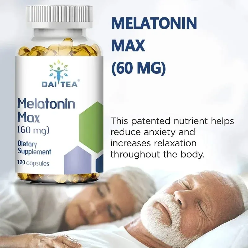 Melatonina MAX (60 Mg) Szybko rozpuszczalne kapsułki - Szybsze zasypianie Promuj głęboki sen i odpoczynek Łatwe do spożycia Zdrowie immunologiczne — image 2