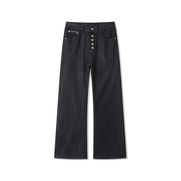 Neue Y2K Mann Hosen Vintage Denim Fünf Taste Niet Verstärkt Waschen Gerade Bootcut männer Jeans Casual Streetwear